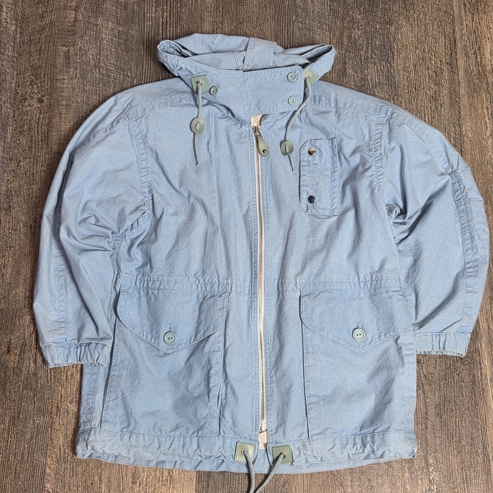 London Fog Light Blue Hooded Jacket
